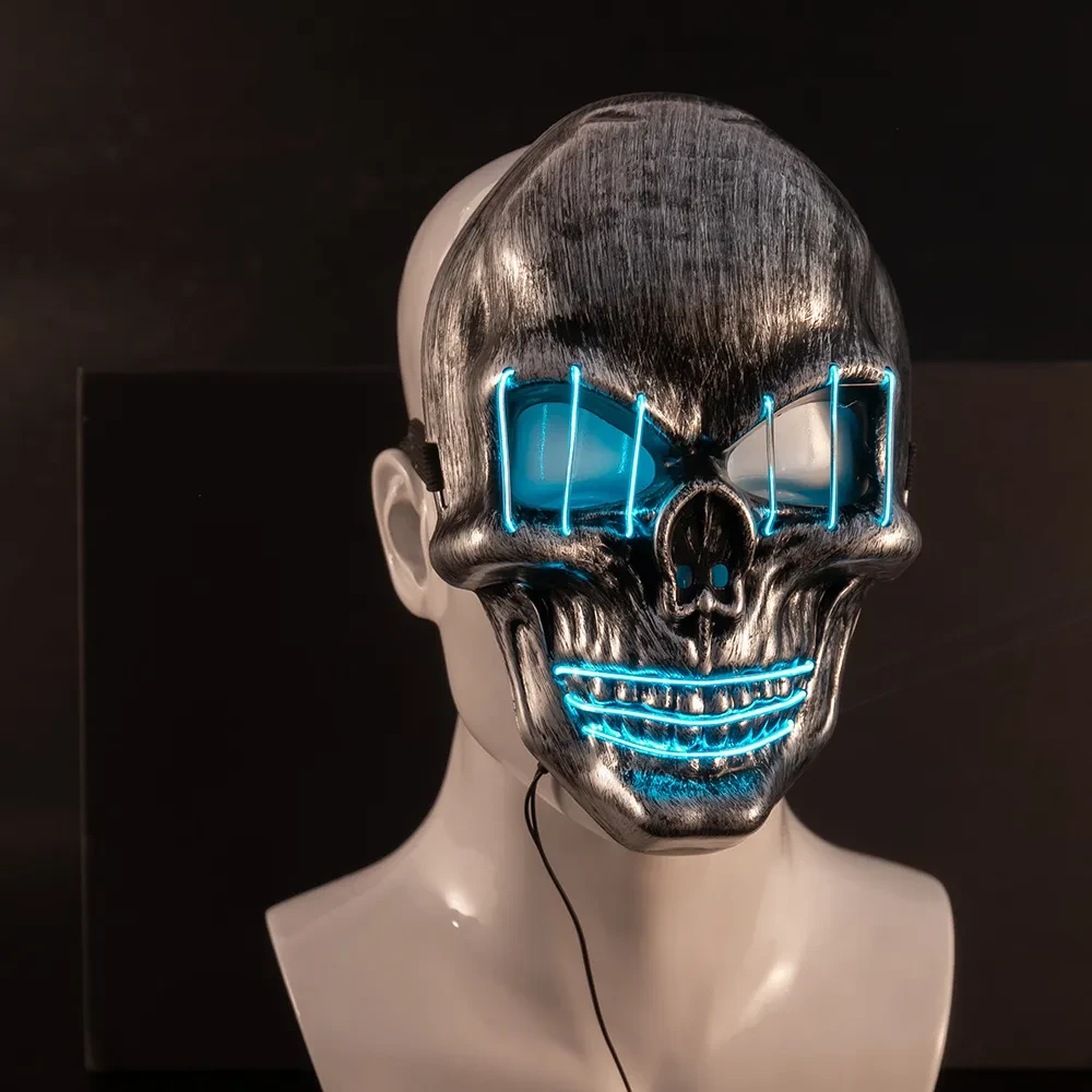 LED Halloween Face Mask Luminous Skull Cold Light