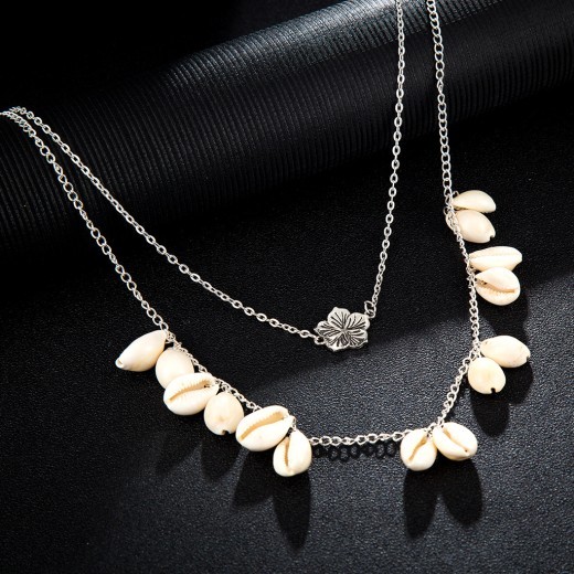 Alloy Flower Shell Necklace