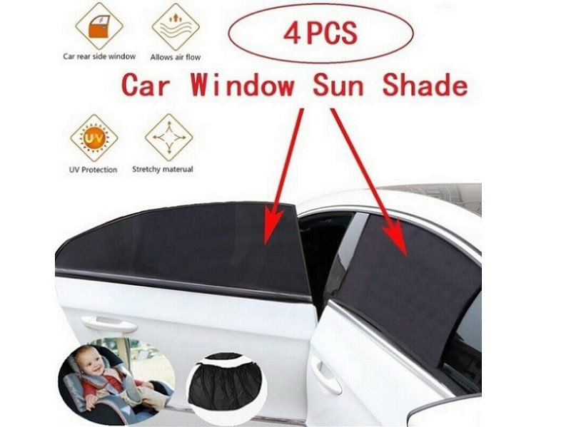 SUV Pickup-Truck Front & Rear Side Window Sun Shade Cover Visor Mesh Shield