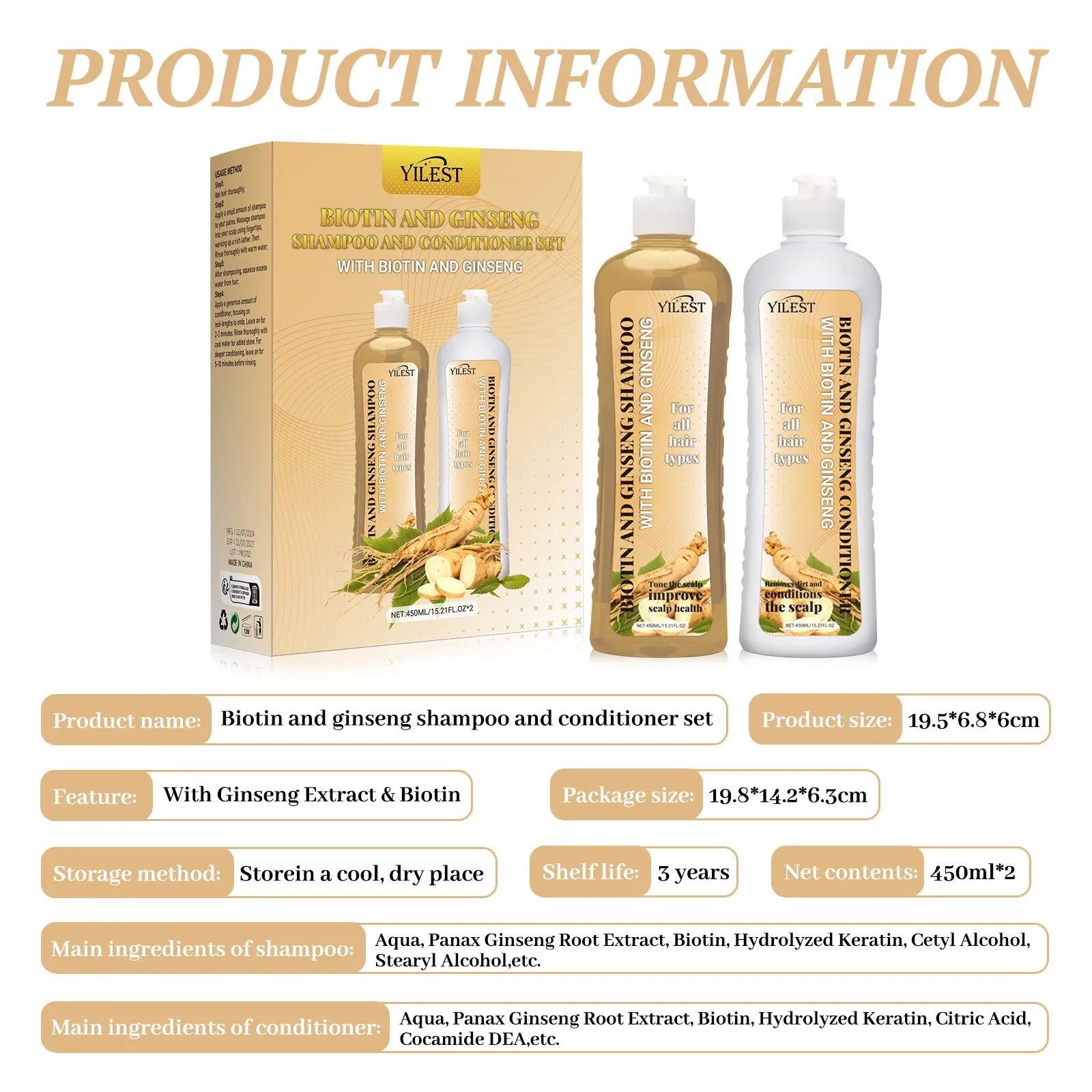 Scalp Gloss Hair Cleaning Ginseng Shampoo