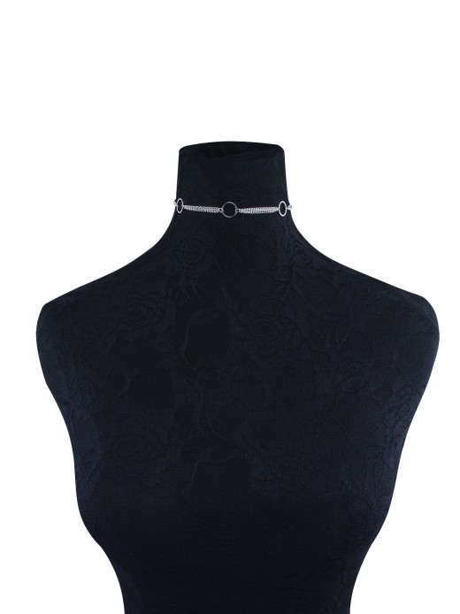 Geometric copper ring multi-layer clavicle necklace