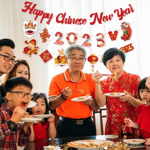 Happy Chinese Festival Happy New Year Chinese New Year Hanging Flag