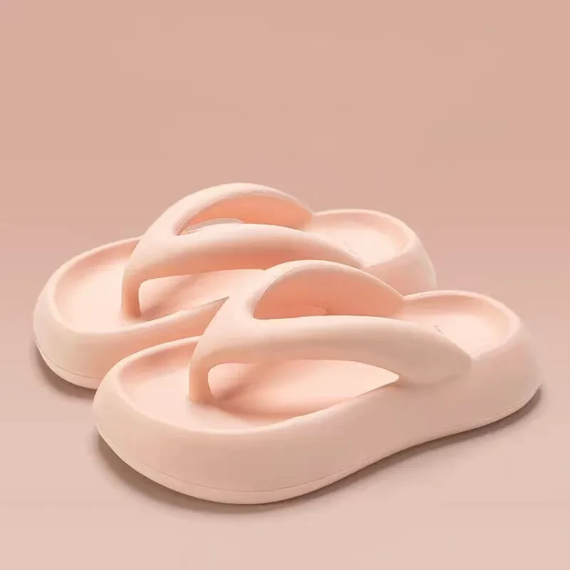 Solid Color Thick-soled Flip-flops Summer Indoor Outdoor