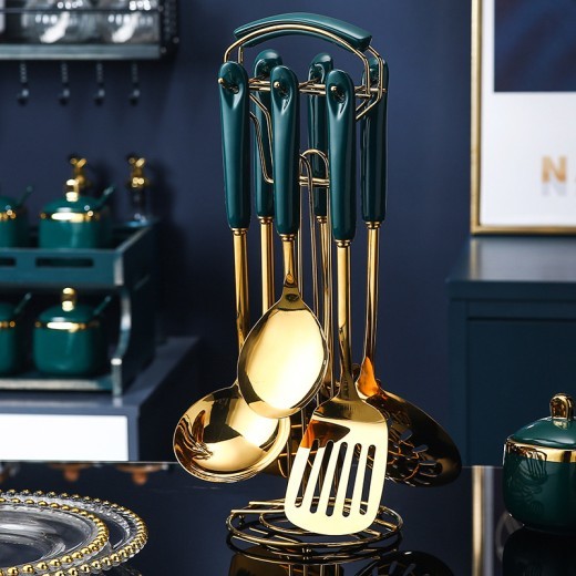 7 PCS Stainless Steel Silicone Kitchen Utensil