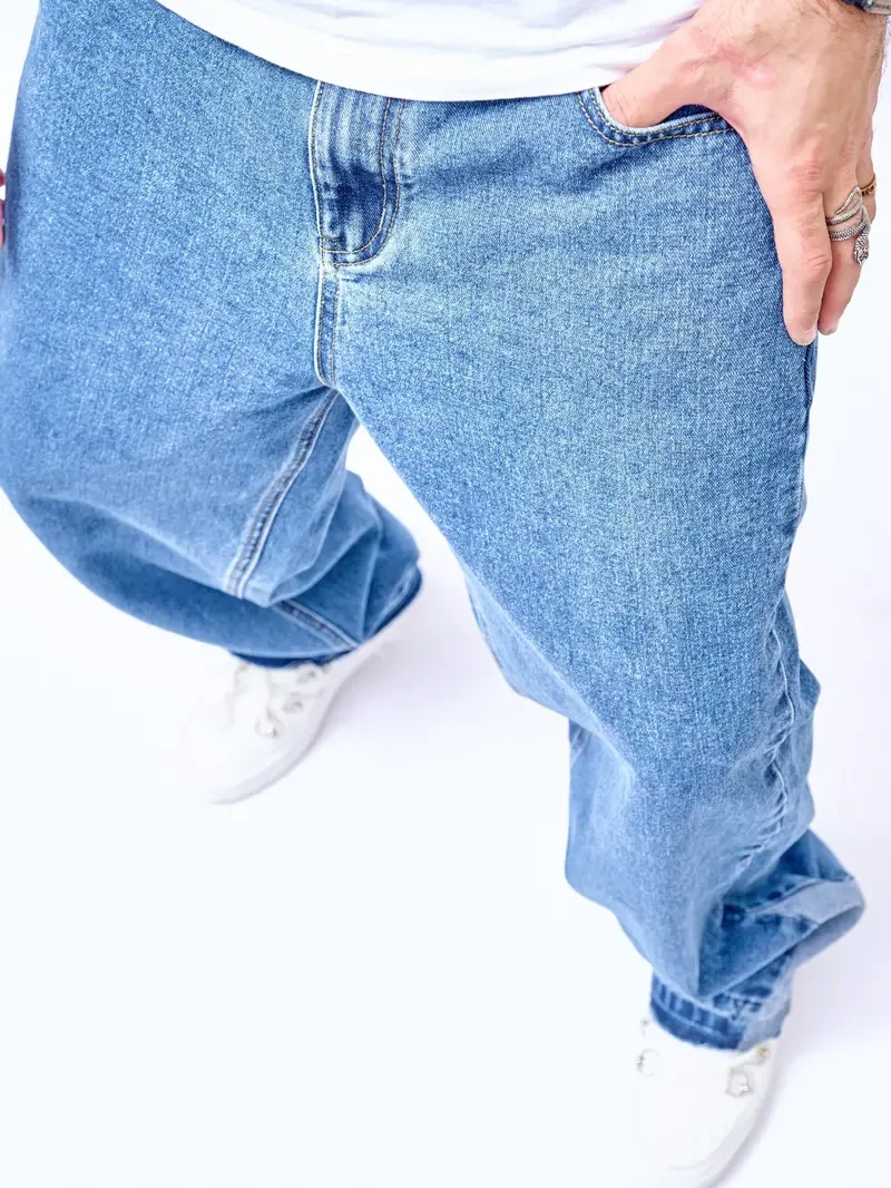 Men's Hip-Hop Style Wide-Leg Jeans - 2024 High Street Fashion