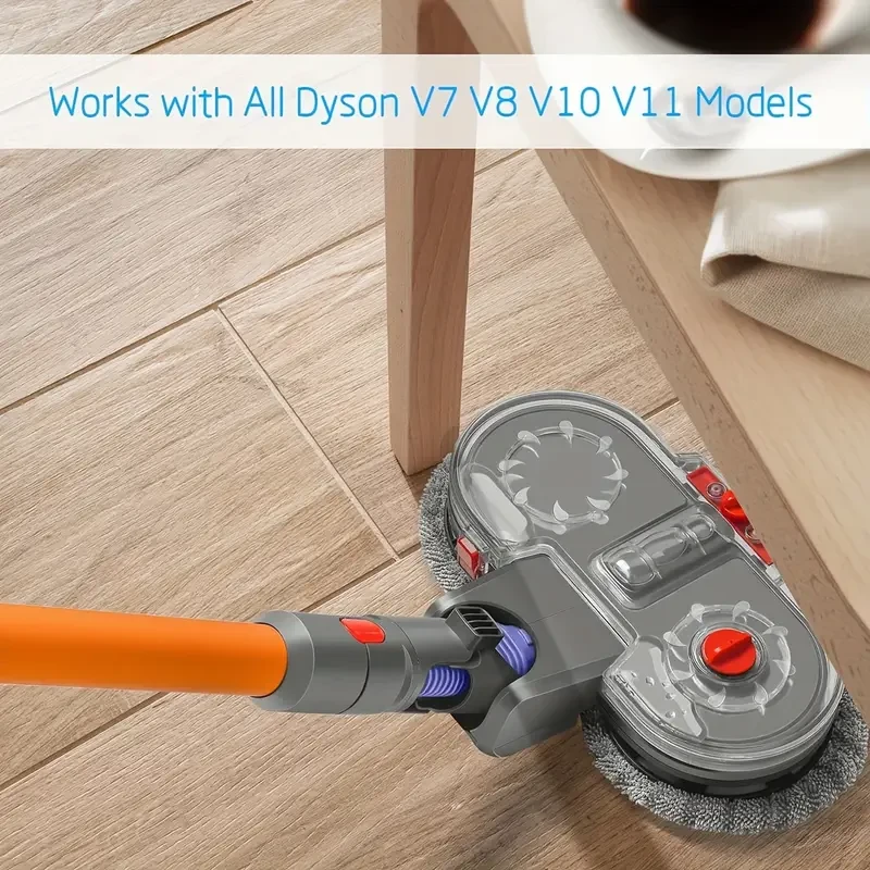 Electric Double Mop Attachment for Dyson V7V15  Dual Spin Mop with Water Tank