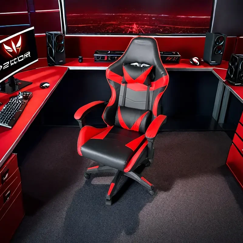 Ergonomic Racing Gamer Chair with Headrest & Lumbar Support