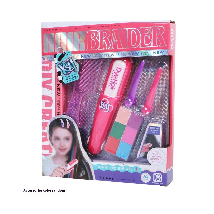 Children's Simulation Hair Dyeing Stick Suit DIY Hairdressing And Dressing Tools Girls' Toys