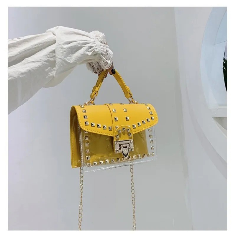 New Fashion Rivet Transparent Women's Bag