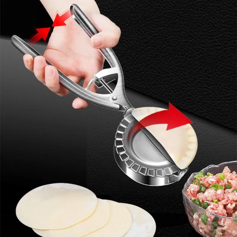 Stainless Steel Dumpling Maker - Manual Kitchen Gadget