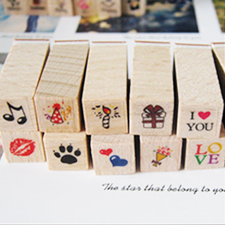 Diary Decoration Diary Wooden Seal Wood Box 5 Options