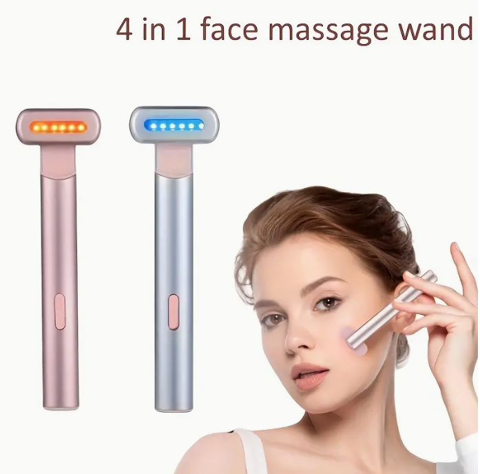 Skin Care Device Facial Massage Device Eye Massage Wand Beauty Equipment LED Eye Massager Pen 4 In 1 Face Massage
