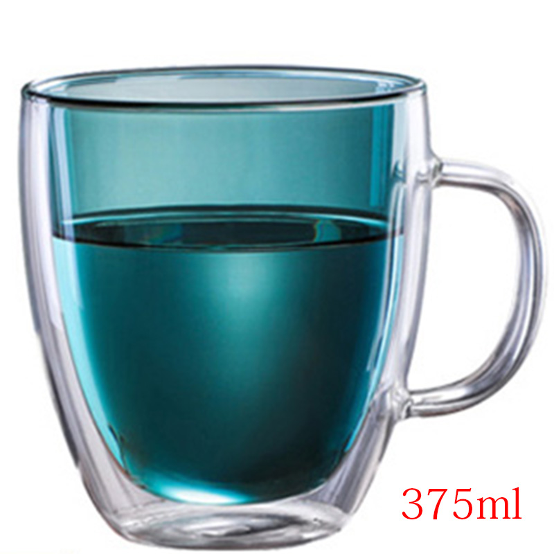 High borosilicate glass double cup coffee cup
