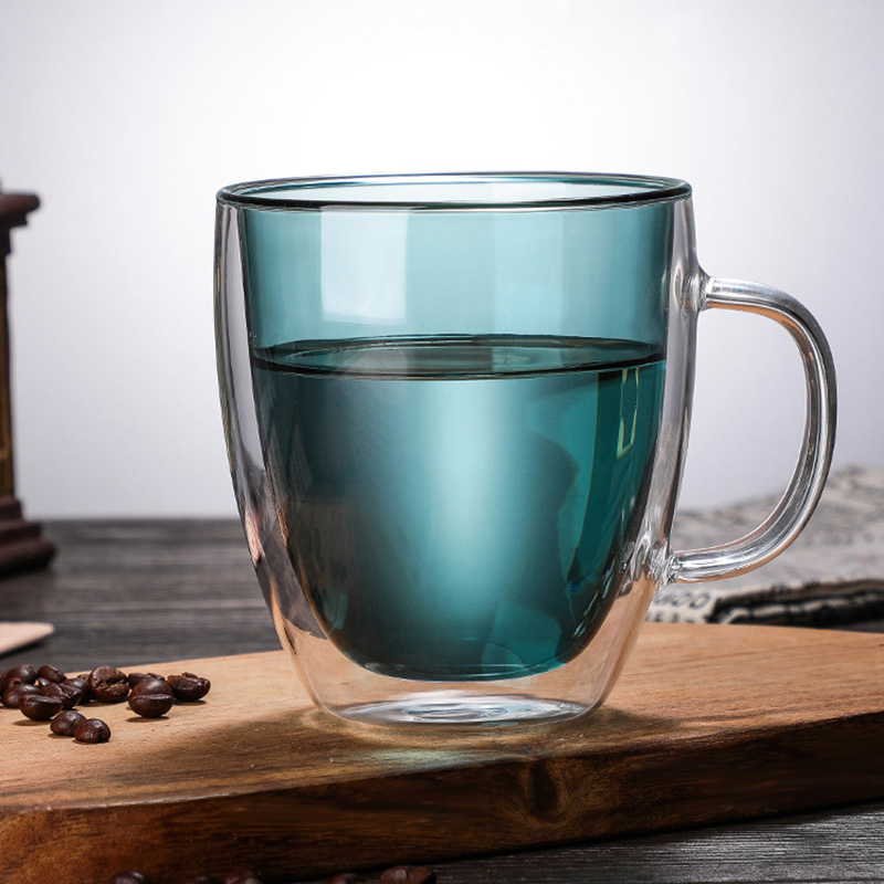 High borosilicate glass double cup coffee cup