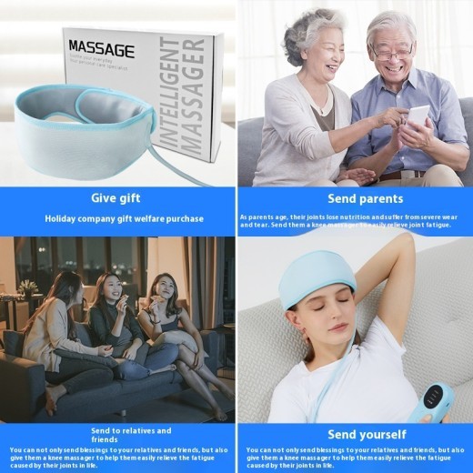 Head Massager Scalp Massage Instrument Artifact Battery Household Electric Kneading Massage Belt Hot Compress