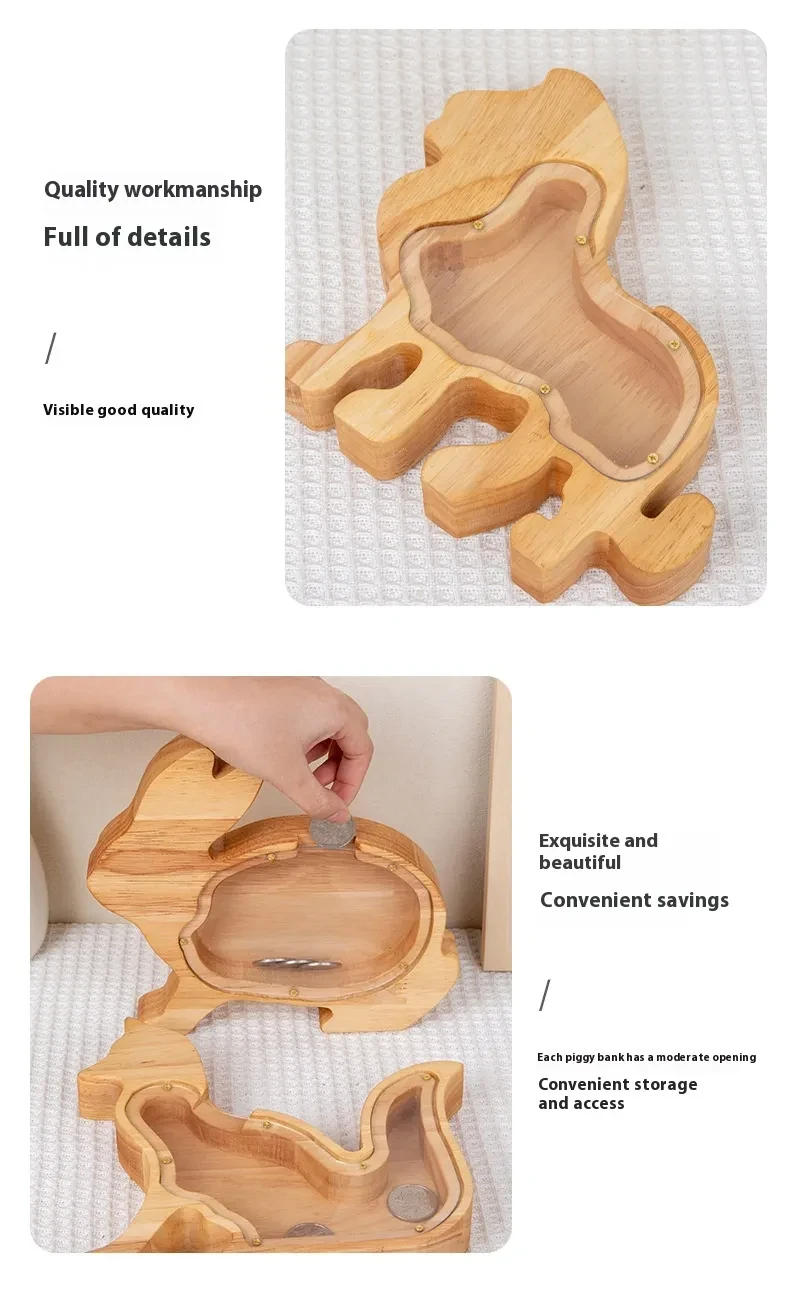 Wooden Jewelry Jar Creative Piggy Bank Crafts