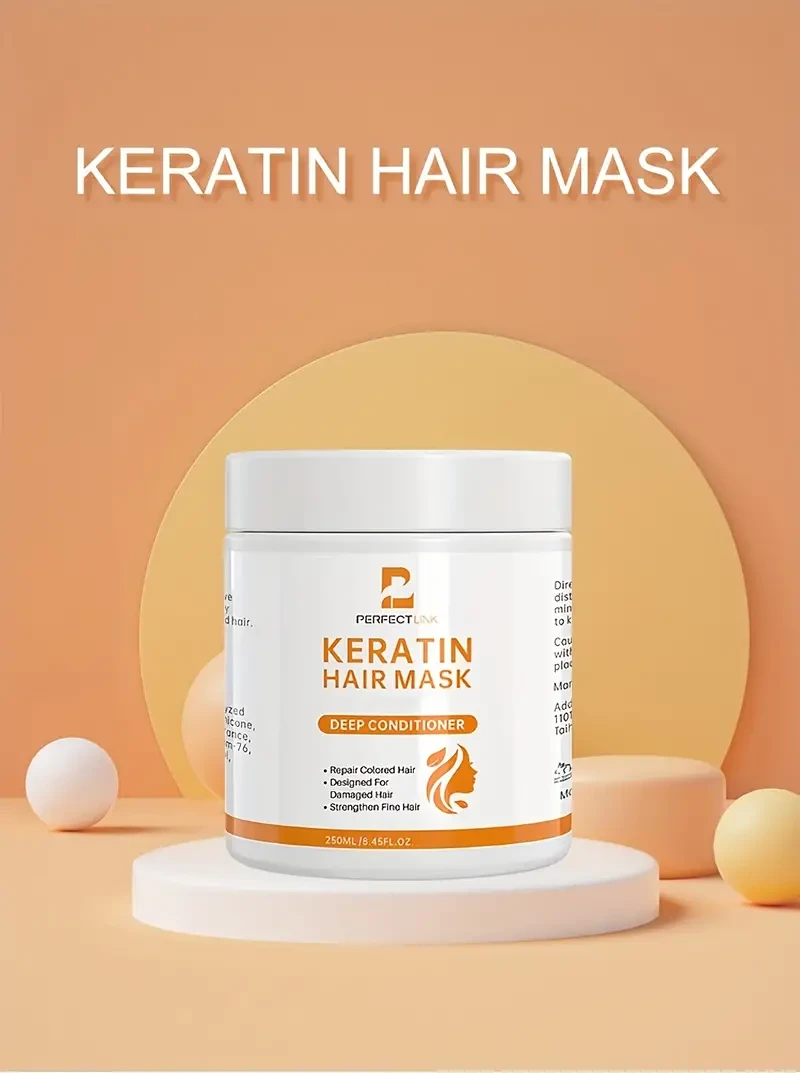 250ml Keratin-Infused Hair Mask Transforms Damaged Hair, Enhances Curls, Imparts Shine For Sleek, Professionally Smooth & Deeply Hydrated Locks