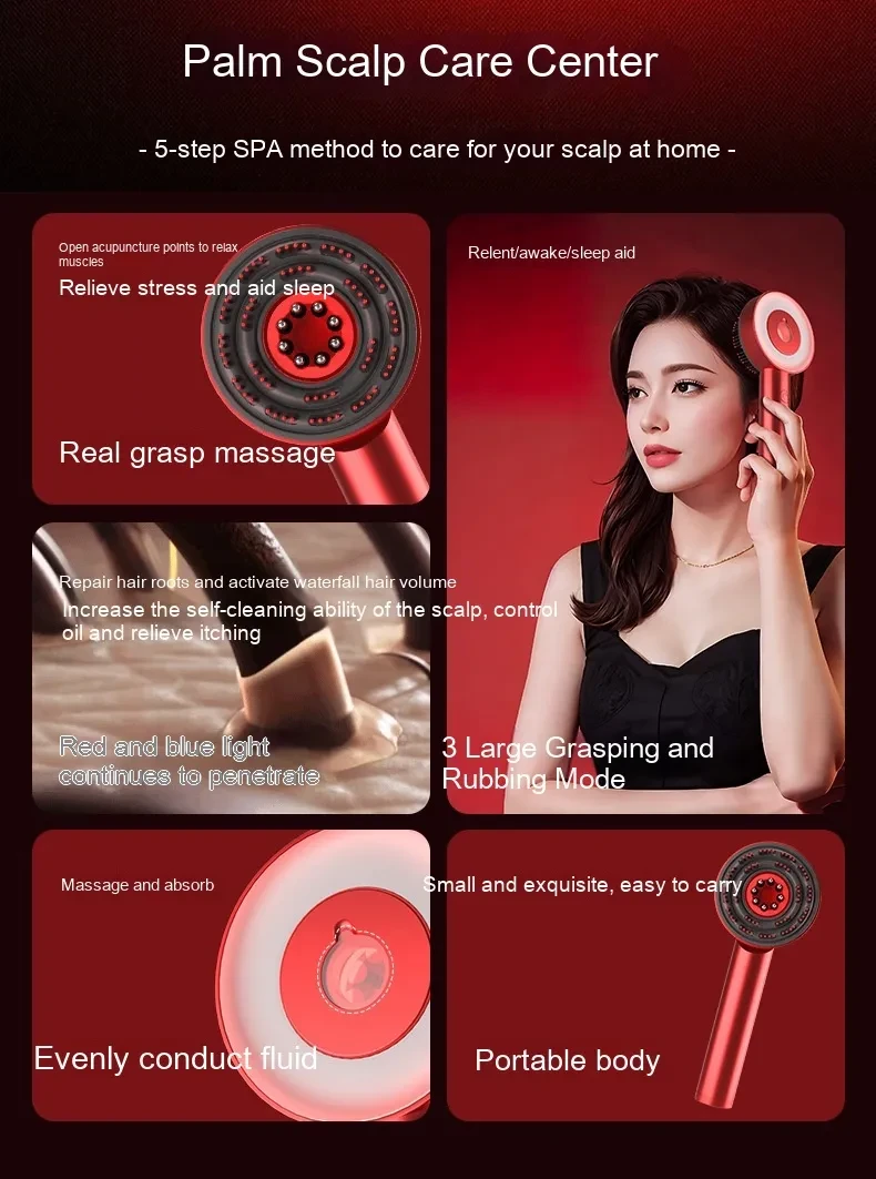 Fluffy Comb Scalp Massager Infrared