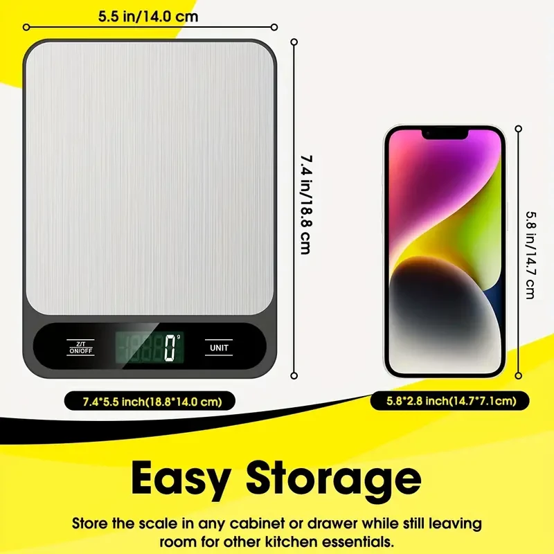 Digital Kitchen Scale - Accurate Food Scale for Baking, Cooking, and Weight Loss with 22lb/10kg Capacity