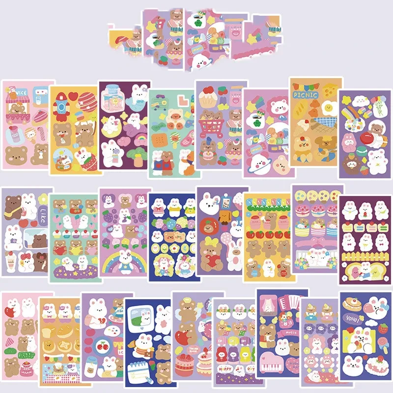 Decorative Small Pattern Ins Wind Cartoon Cute Girl Hand Account Material Label Sticker