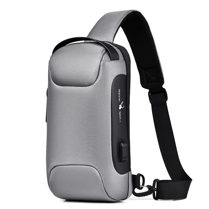 Waterproof USB Bag Men Chest Pack