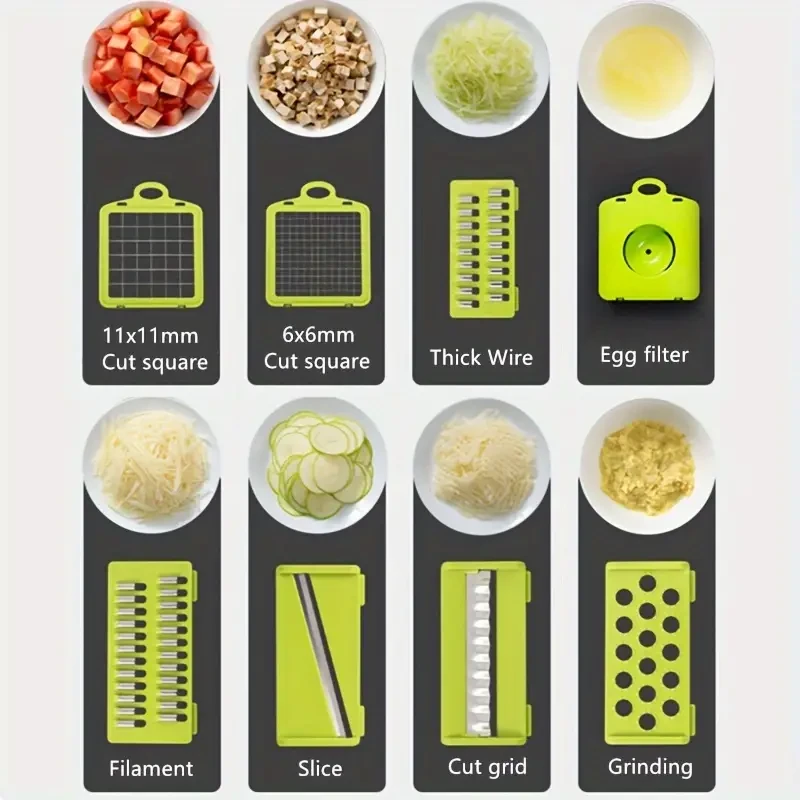 15pcs Upgraded Vegetable Chopper Set - Multifunctional Fruit Slicer and Handle Food Grater