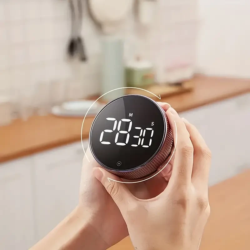 Stylish Circular Kitchen Timer - Rotating Time Management Tool for Cooking, Baking, Sports & More