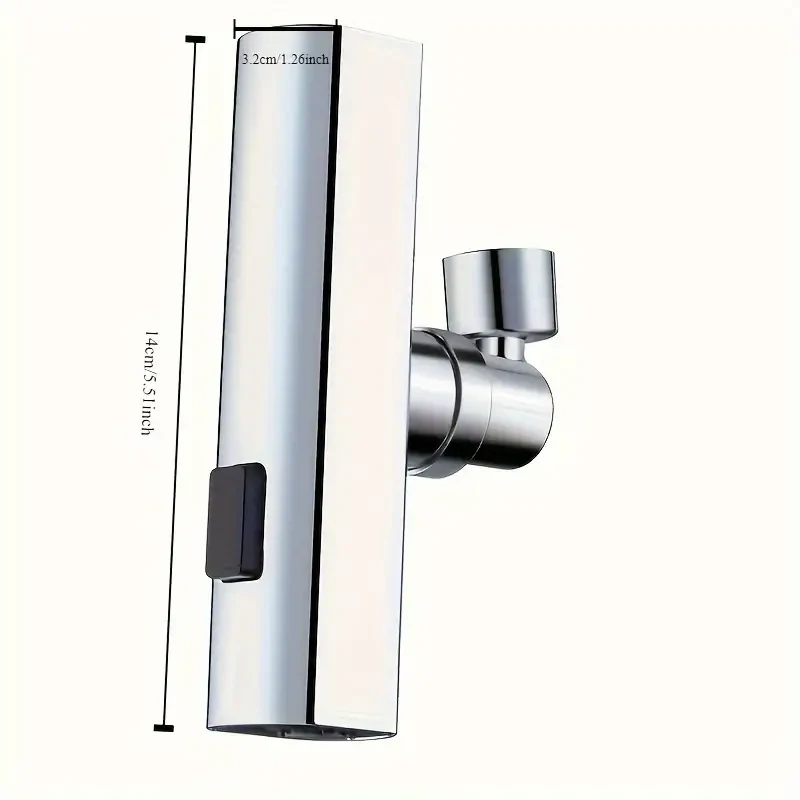 Universal Multi-Function Faucet Adapter, 3-Speed Waterfall Flow, Rotatable Spray Head, Splash-Proof, for Bathroom & Kitchen Sinks