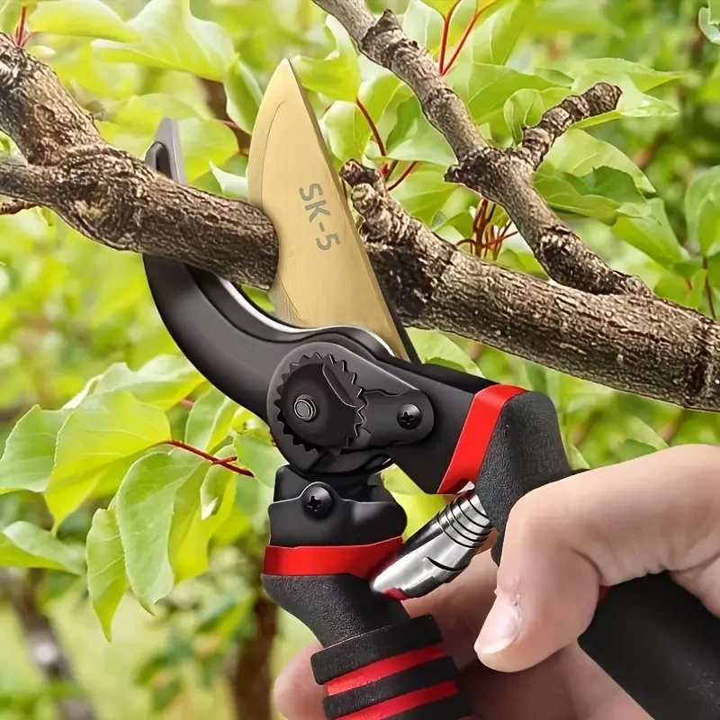 Professional 21.01cm Carbon Steel Pruning Shears - Sharp SK-5 Blade, Comfort Grip Handle, Durable Tree Trimmer for Home Garden & Floristry