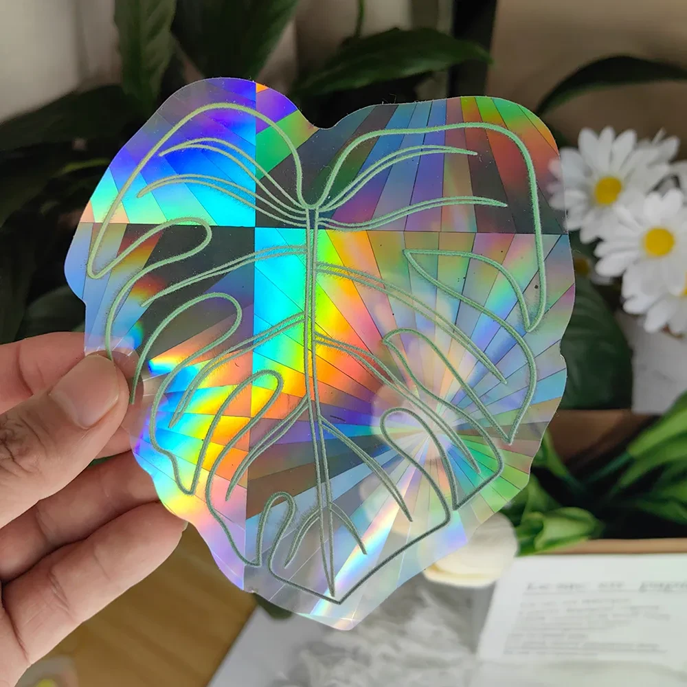 Sunlight Rainbow Leaf Prism Glass Paster