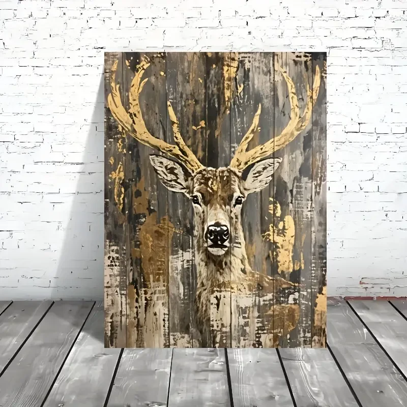 Abstract Deer Canvas Art Print Poster