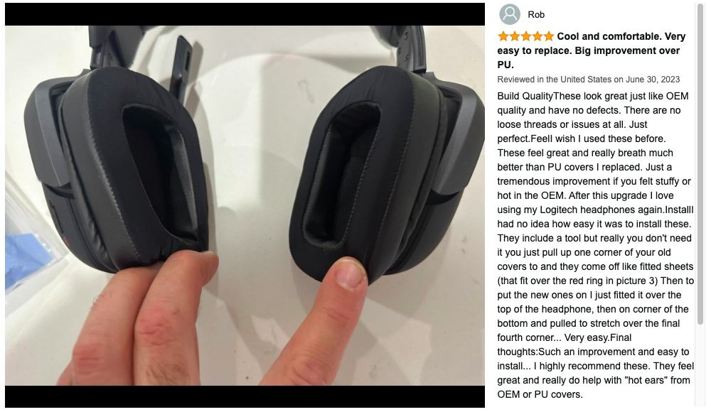 Replacement Earpad for Logitech G933 Gaming Headset