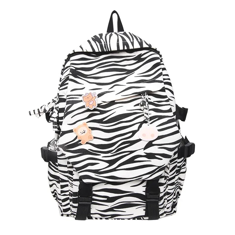 College Style Cow Pattern Soft Girl Little Fresh Student Schoolbag Korean Leisure Large Capacity Backpack Female