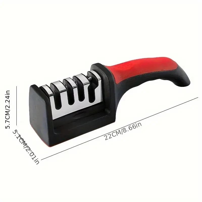 4-Stage Professional Knife Sharpener  Diamond and Ceramic Rods, Safe Design