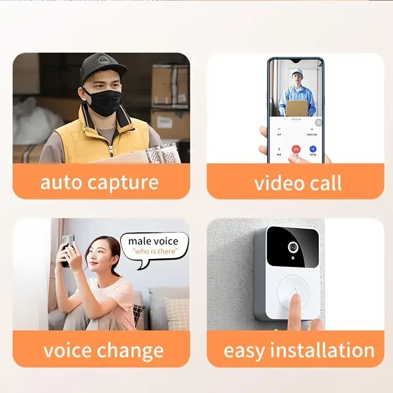 Wireless Video Doorbell with Camera - WiFi, Wide Angle, 2-Way Audio
