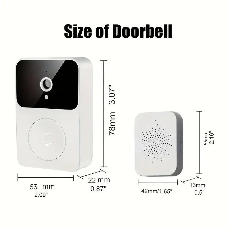 Wireless Video Doorbell with Camera - WiFi, Wide Angle, 2-Way Audio