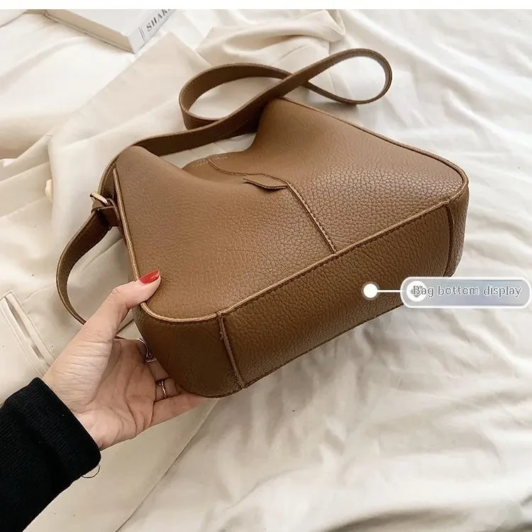 Casual Soft Leather Retro Small Bags Popular All-matching Crossbody Bag