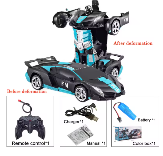 2IN1 Electric RC Car Transformation Robots One-key Deformation Car Outdoor Remote Control Sports Car Model Children Boys Toys