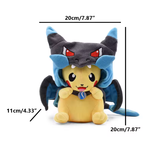 Cos Eevee Pikachu Cosplay Plush Toys Charizard Peluche Lucario Stuffed Animal Doll Collectible Gift,Cartoon 20-30CM
