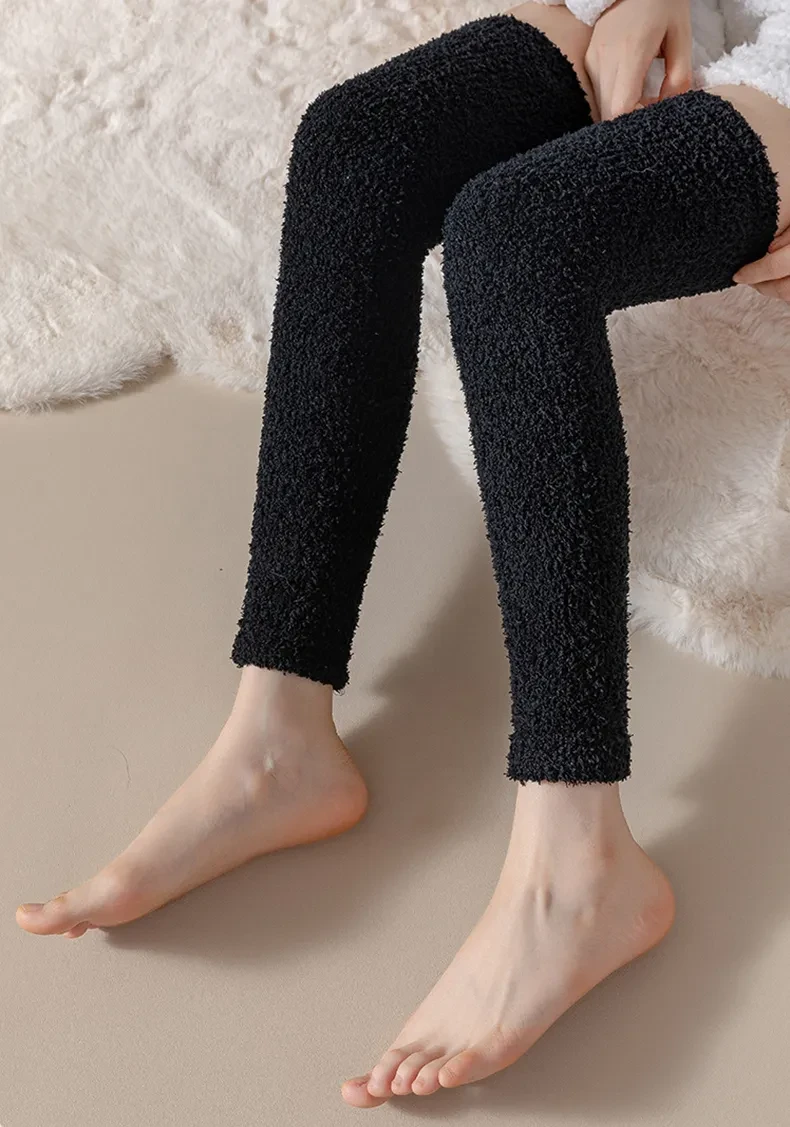 Warm Plush Socks Women Dual-purpose Protection Heel And Knee Sock For Old