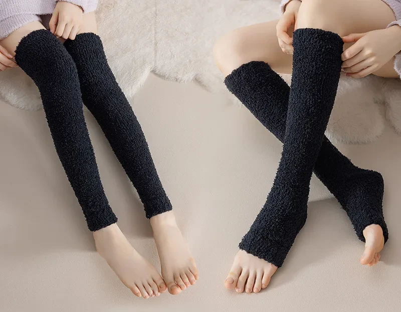 Warm Plush Socks Women Dual-purpose Protection Heel And Knee Sock For Old