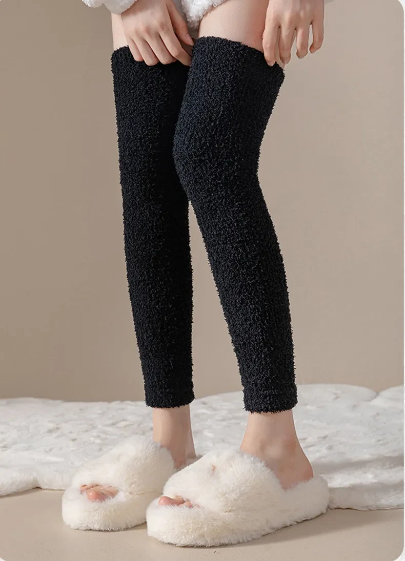 Warm Plush Socks Women Dual-purpose Protection Heel And Knee Sock For Old