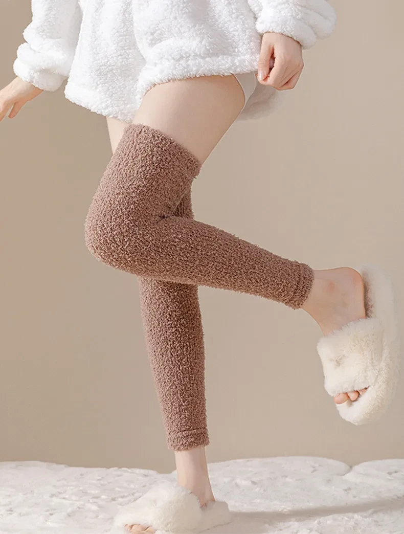 Warm Plush Socks Women Dual-purpose Protection Heel And Knee Sock For Old