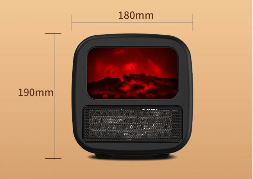 Portable 3D Flame Effect Electric Heater Warmer, Warm Air Fan, Winter Room Radiator and Stove.