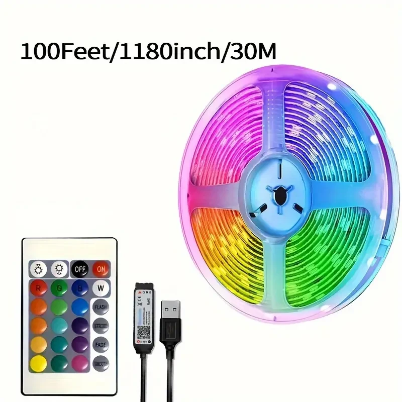 Color Changing LED Light Strip - Remote Control and Timer