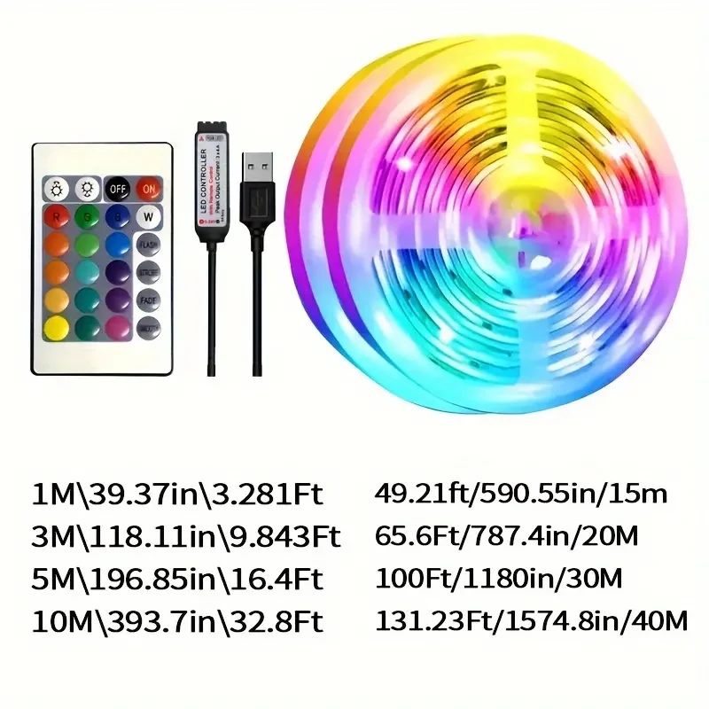 Color Changing LED Light Strip - Remote Control and Timer