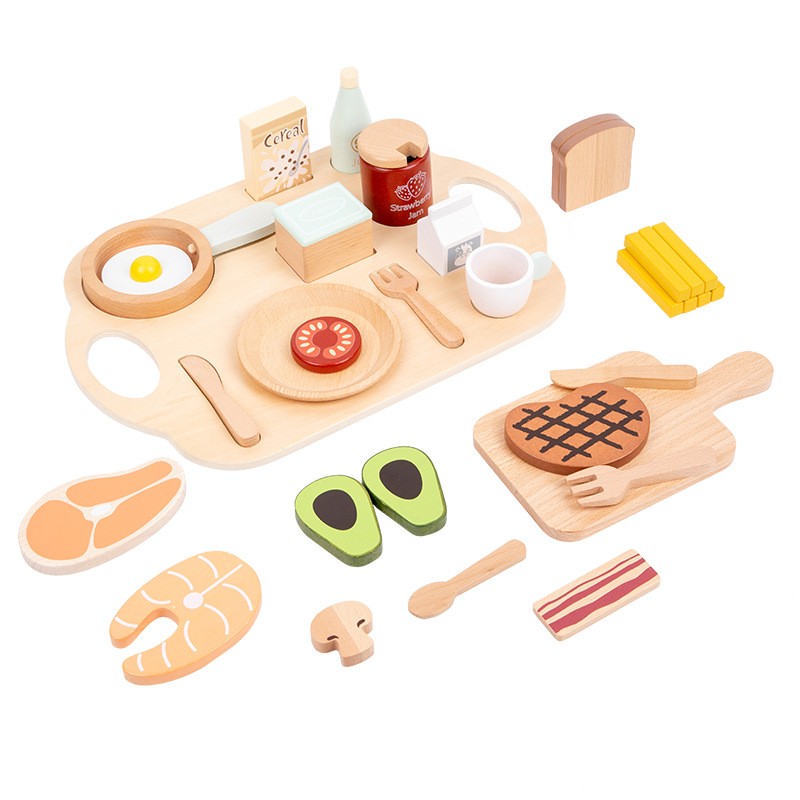 Children's Play House Toy Wooden Simulation Steak Bread Slicer