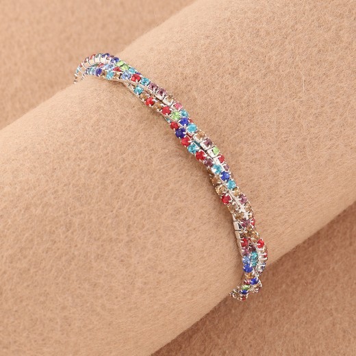 Multilayer Rhinestone Bracelet Girl Bracelet Bracelet Three Layer Cross Diamond Bracelet