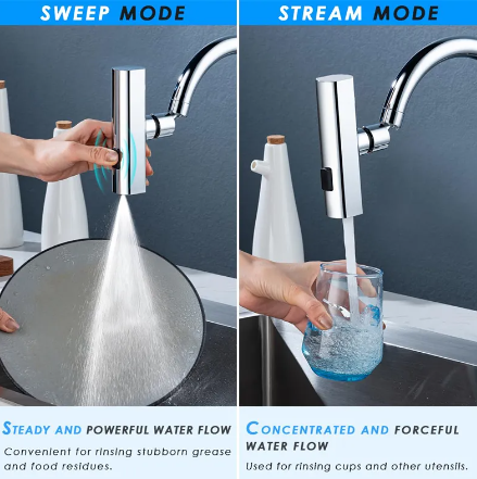 Kitchen Faucet Waterfall Outlet Splash Proof