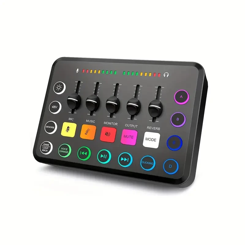 F11 Sound Card with DJ Mixer & Voice Changer